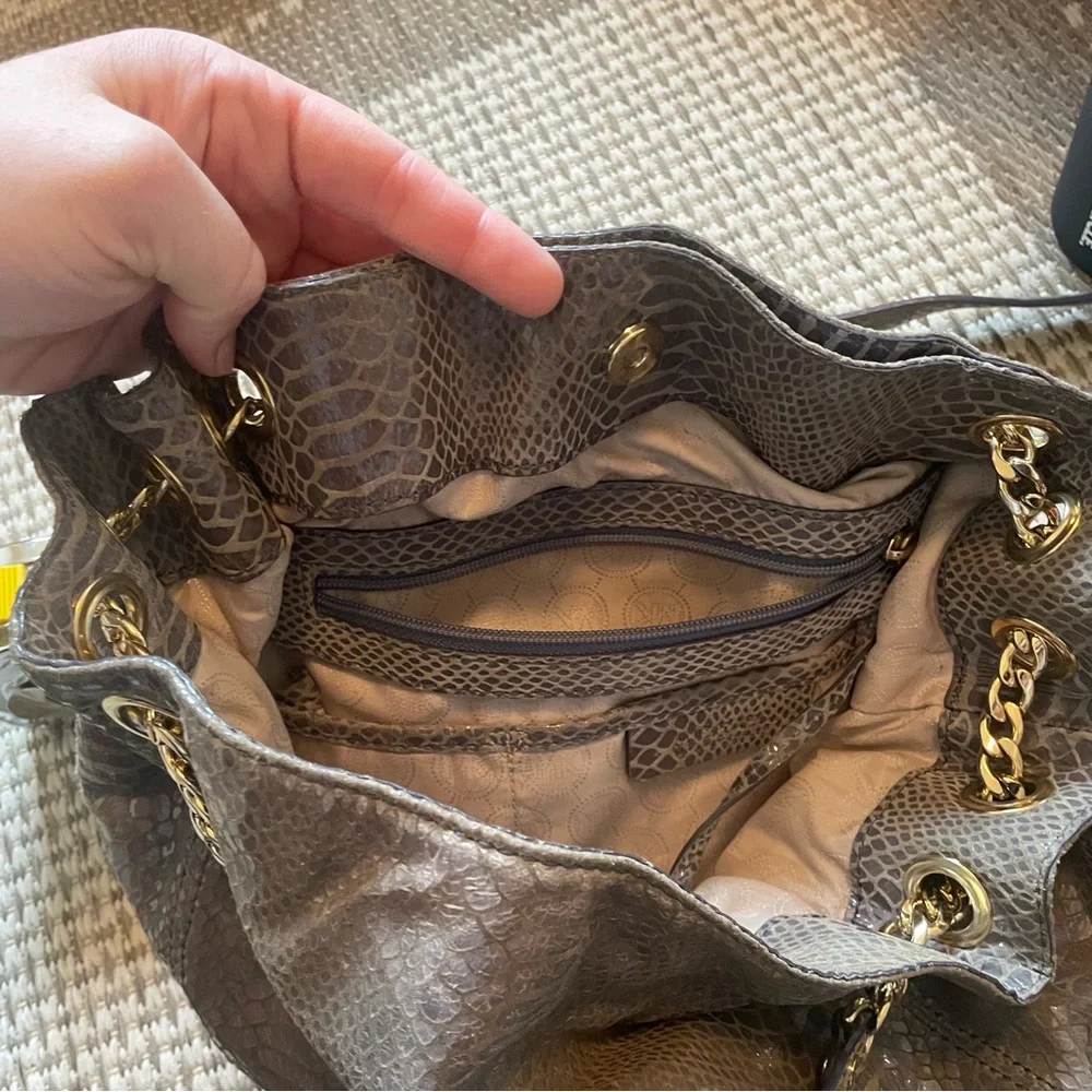 Michael Kors Authenic Dark Grey Reptile Print Bag